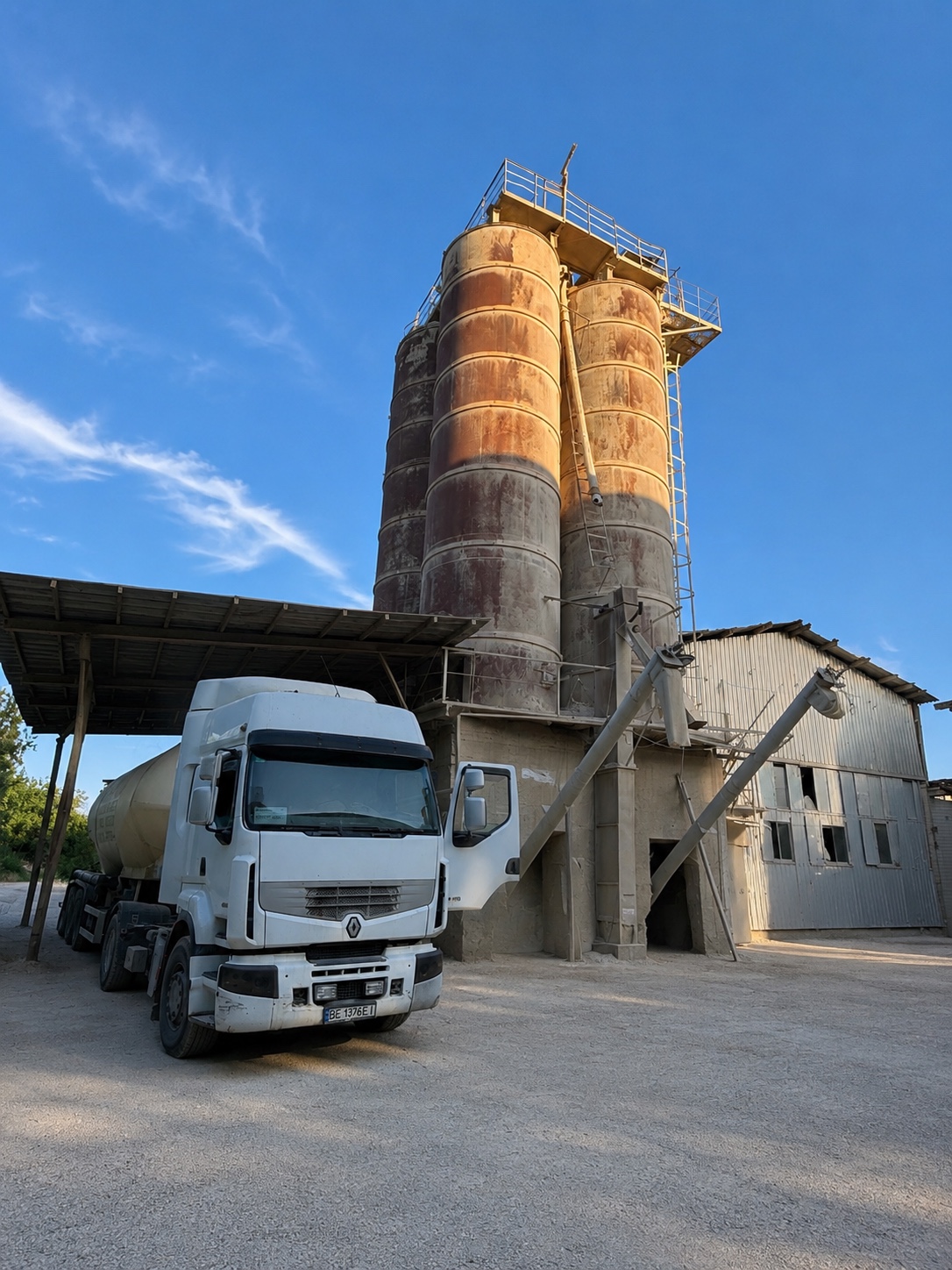 Storage silos and bulk loading area at SOUTH TRADE LTD LLC